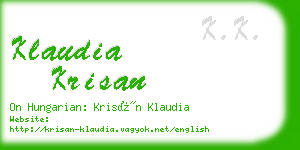 klaudia krisan business card